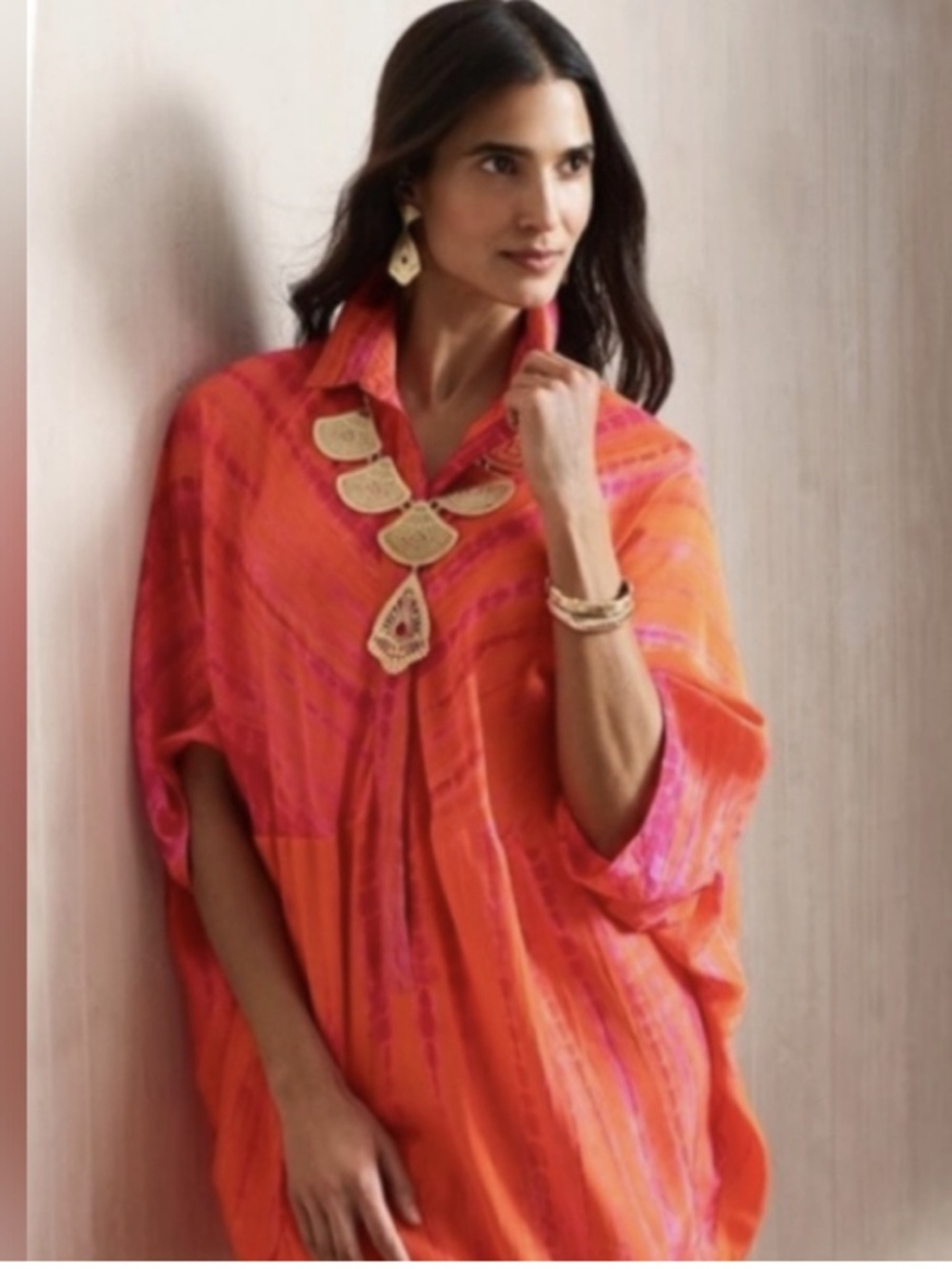 Chico's Orange & Pink Silk Tunic